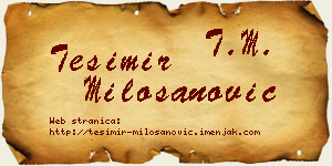 Tešimir Milošanović vizit kartica
